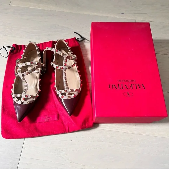 Valentino Garavani Shoes Valentino Patent Burgundy Ballet